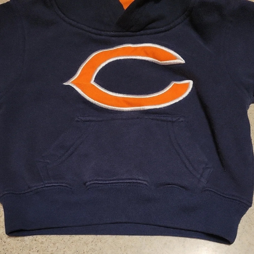 NFL Kids Apparel Navy and Orange Chicago Bears Team Hoodie Size 2T